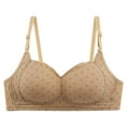 thumbnail image 5 of ALLLIST Unlined Women's Bras Full Coverage Wirefree Training Brown Push up Polka Dot Bralette Women Lingerie Size S-XL, 5 of 5