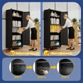 thumbnail image 5 of IKIMI 73" Metal Storage Cabinet with Adjustable Shelves and Doors, Garage Storage Cabinets with Wheels and Locking, Tall Freestanding Cupboard for Kitchen, Living Room or Laundry Room, Black, 5 of 7