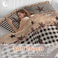 thumbnail image 5 of Texas Star Plaid Bedding 3 Piece Duvet Cover Set Queen Size, Farmhouse Black Brown Texas Vintage Soft Microfiber Comforter Cover with Zipper Closure & Pillowcases, Wrinkle & FadeResistant Quilt Cover, 5 of 9