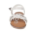thumbnail image 2 of bebe Girl's Trendy Braided Flat Sandals with Silver Rhinestone Details - Flat Sandals for Little Kid/Big Kid, White, 11, 2 of 6