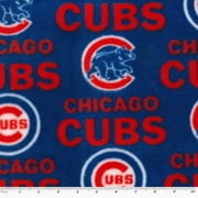 MLB Chicago Cubs 58" 100% Polyester Fleece Sports Logo Fabric By the Yard, Blue and Red