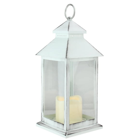 Northlight Brushed Candle Lantern with Flameless LED Candle - 12.5" -