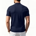 thumbnail image 6 of Mens Mock Neck T Shirts Fashion Stretch Short Sleeve Slim Fit Basic T Shirts Summer Breathable Lightweight Casual Business T-Shirts Dark Blue L, 6 of 7