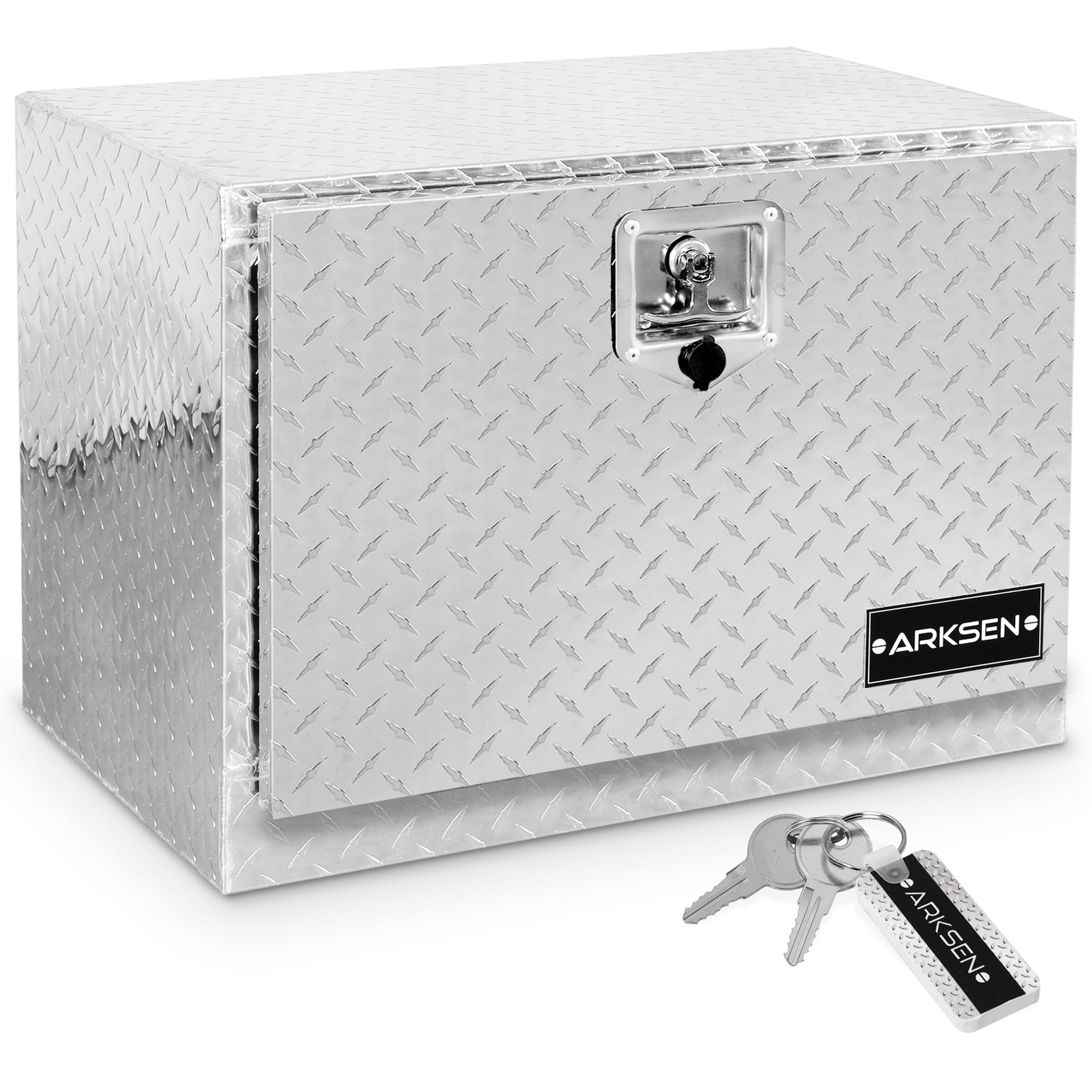 SUNCOO 31 Inch Aluminum Truck Tool Box,Heavy Duty Saddle Box,Diamond Plate Chest Box,Lock w/ 2 Keys 