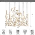 thumbnail image 4 of White Gold Floral Wildflower Shower Curtain for Bathroom Decor 72Wx72H Rustic Botanical Herbs Plant Leaves Vintage Nature Farm Art Printed Fabric Polyester Waterproof 12 Pack Plastic Hooks, 4 of 6