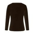 thumbnail image 5 of Velvet Tops for Women, Yigetop Velour Sweatshirt Women V Neck Long Sleeve Casual Pullover Soft Warm Shirts Velvet Tops Fall Outfits for Women 2025 Fall Shirts for Women Coffee 3XL, 5 of 6
