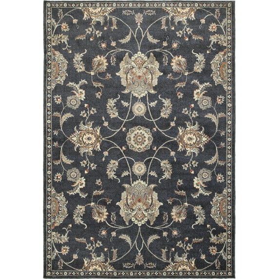 Pasha 4927B Blue and Ivory Area Rug 5' 3" X 7' 6"