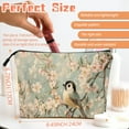 thumbnail image 2 of Makeup Bag Small Toilet Cosmetic Bags Travel Makeup Case Waterproof for Women Girls 6.7X9.45inches - Gorgeous Cherry - Bird Art, 2 of 7