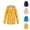 Yellow, variant on Women's Raincoats Lightweight Windproof Waterproof Long Sleeve Zip Up Hooded Rain Coat with Pockets Rain Jacket Women