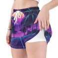 thumbnail image 4 of FORMRS Womens Swim Shorts Mesh Liner Quick Dry Casual Beach Board Bottom with Pockets, Sizes S-2XL, Green Digital Art, 4 of 9