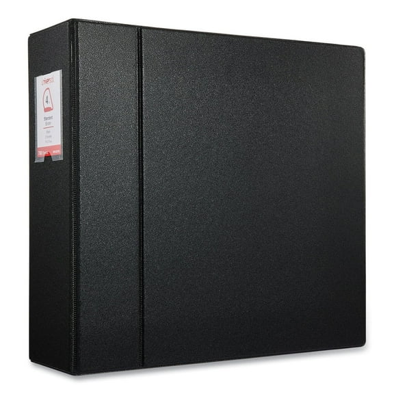 Universal Deluxe 3 D-Ring Binder with Label Holder, 4" Capacity, 12.20x11.60x4.35, Black