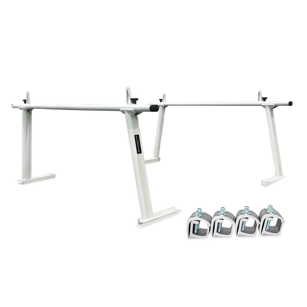 No drilling required AA-Racks Model APX25 Extendable Aluminum Pick-Up Truck Ladder Rack Silver