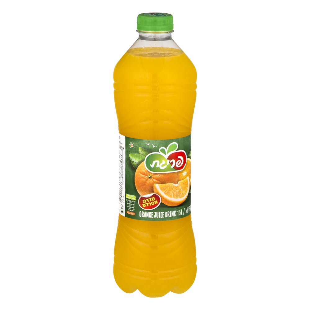 (2 pack) Prigat Orange Juice Drink, 1.5 LT, is Refreshing with no Preservatives. For Passover & all year.