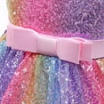 thumbnail image 6 of Girls Unicorn Rainbow Costume Dress High-Low Christmas New Year Princess Gown, 6 of 6