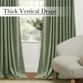 thumbnail image 7 of StangH Sage Green Curtains for Living Room Soft Velvet Back Tab Nursery Bedroom Window Panels 96 inches Long Room Darkening Thermal Insulated Drapes, W42 x L96, 2 Panels, 7 of 7