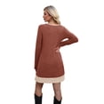 thumbnail image 5 of WIHOLL Long Sleeve Dress for Women Knit Tunic Sweater Dress Crew Neck Casual Fall Winter Dresses, 5 of 9