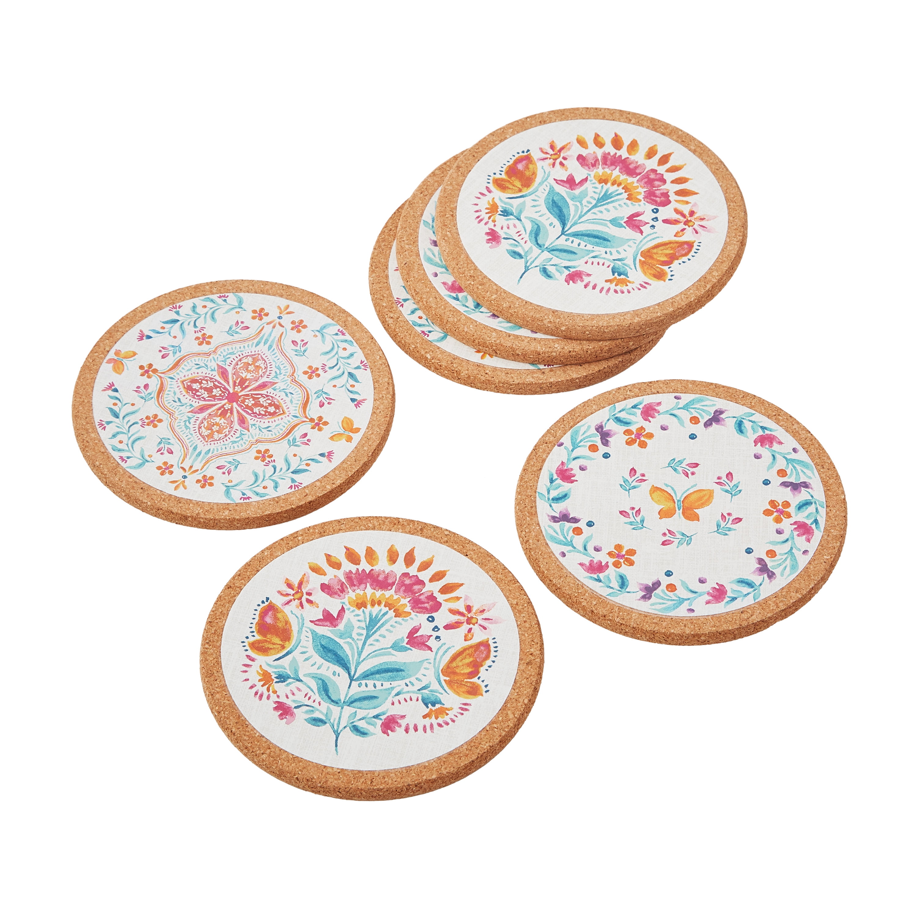 The Pioneer Woman Folk Geo 6Piece Cork Coasters Set
