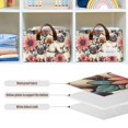 thumbnail image 6 of Pugs Dog and Flowers Collapsible Storage Bins Fabric Shelf Baskets with Handles 16.9"x11.4"x7.7" Closet Organizer, 6 of 8