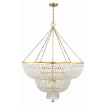 614-GA Crystorama Lighting Rylee - 15 Light Chandelier-63.5 Inches Tall and 48.5 Inches Wide-Antique Gold Finish