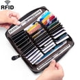 thumbnail image 2 of Large Capacity Credit Card Wallet - Men's and Women's 36 Slot Leather Security RFID Wallet (blue）, 2 of 5
