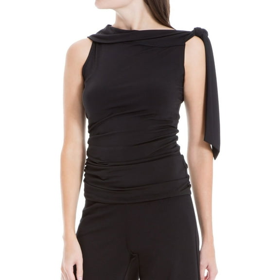 Max Studio London Womens Shoulder Tie Knit Blouse, Black, X-Small