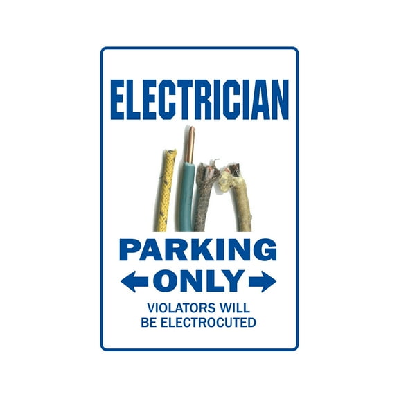 Electrician Novelty Aluminum Sign | Indoor/Outdoor | Funny Home Décor for Garages, Living Rooms, Bedroom, Offices | SignMission Electric Gift Gag Funny Electrical Power Sign Wall Plaque