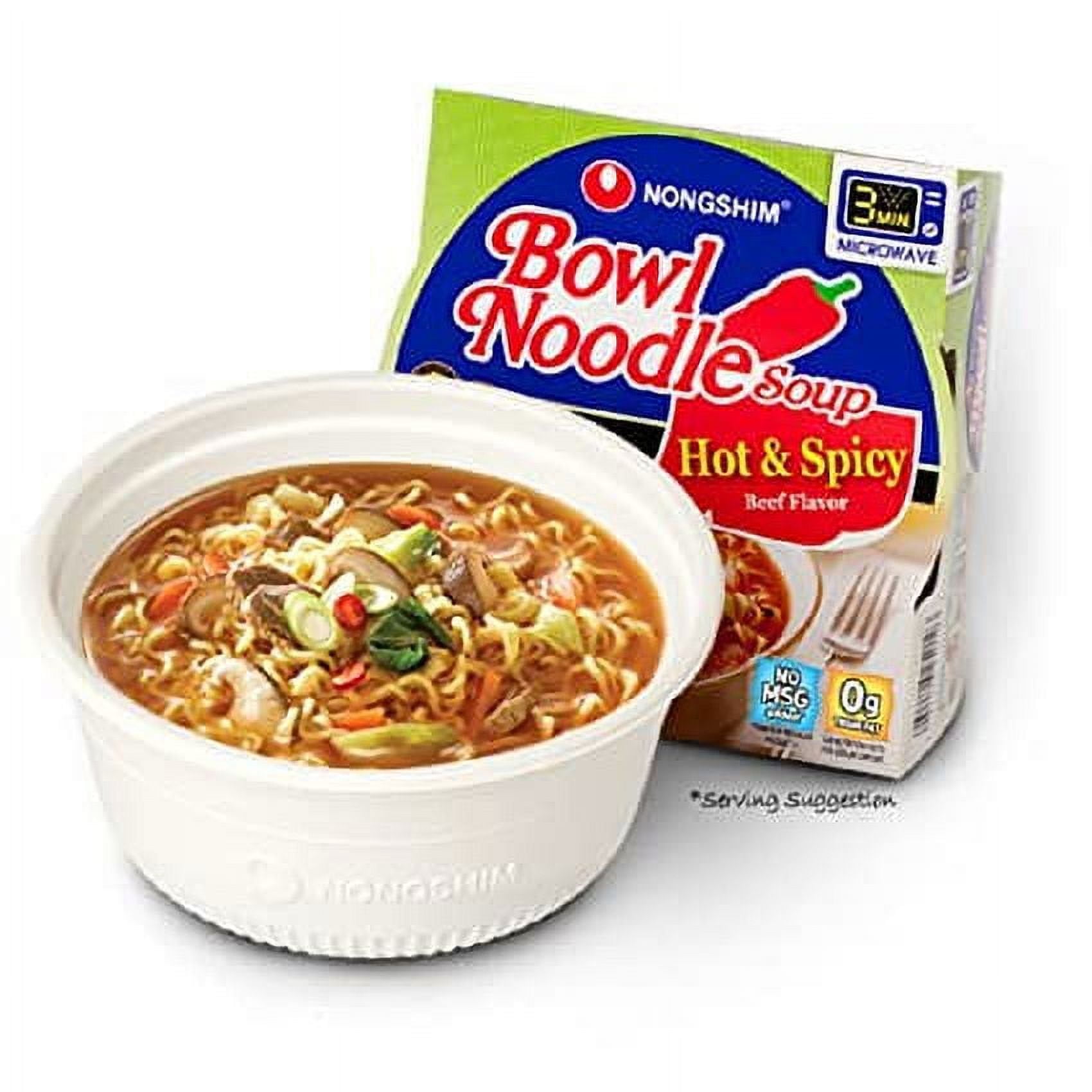 Pack of 12, Nong Shim Hot & Spicy Ramyun Noodle Soup, 3.03 oz