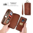 thumbnail image 6 of Galaxy S9 Wallet Detachable Case, Dteck [wrist band][14 Card Slots] Zipper Purse Phone Case Multi-functional Folio Flip PU Leather Removable Magnetic Back Cover For Samsung Galaxy S9,Brown, 6 of 10