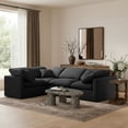 thumbnail image 2 of Meridian Furniture Indulge 123.5" Velvet L-Shaped Modular Sectional in Black, 2 of 10