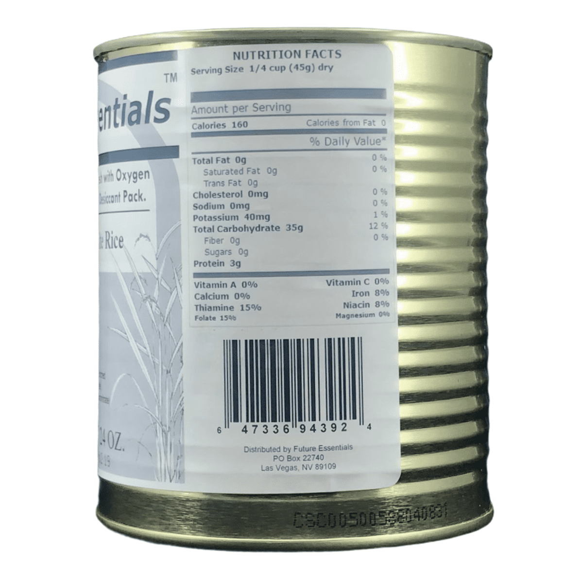 12 Cans Pack - Future Essentials Canned Long Grain White Rice Emergency Survival Food for Camping and Backpacking #2.5 / 24oz/ Can