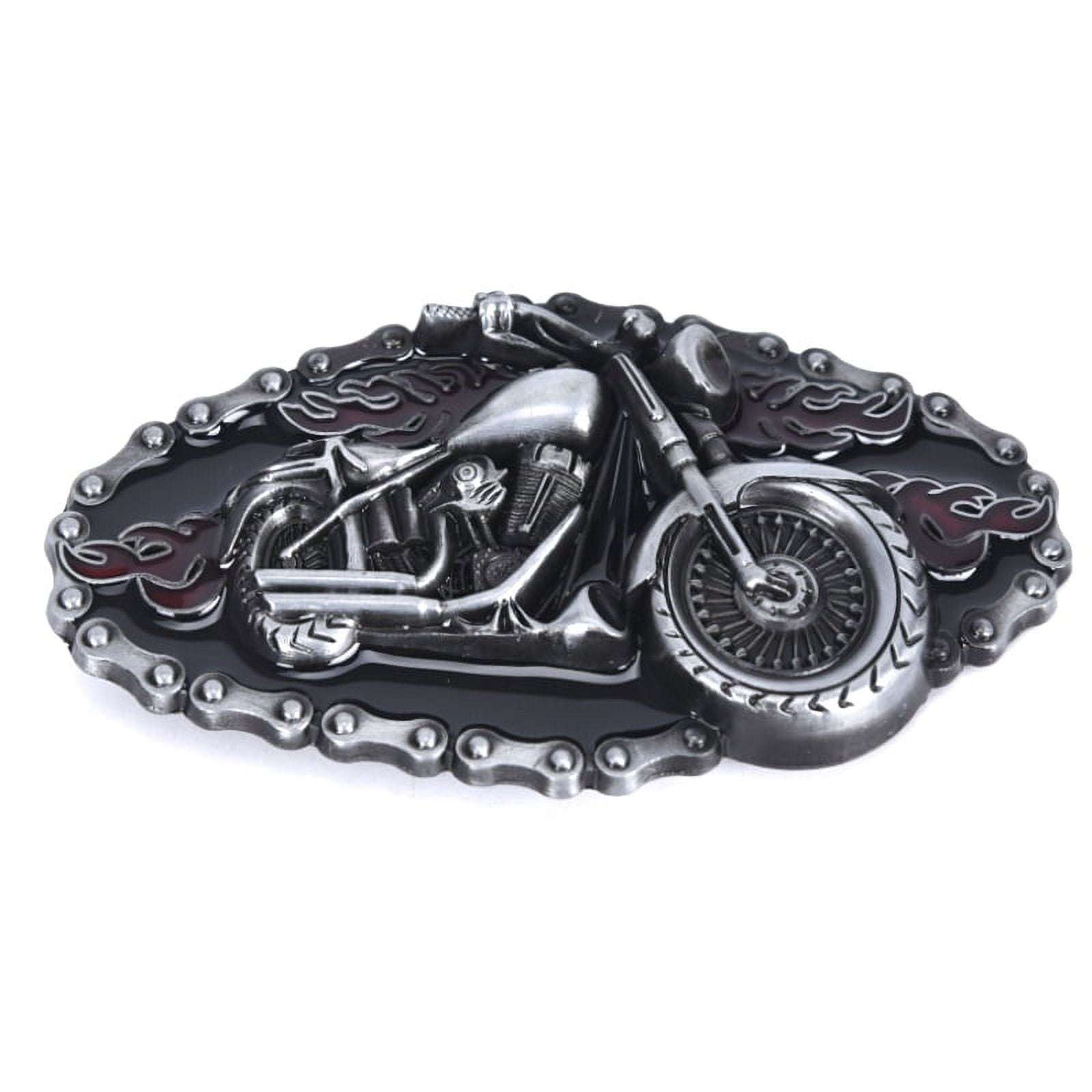 Vintage Silver Plated Heavy Motorcycle Biker Rider Belt  display picture 2