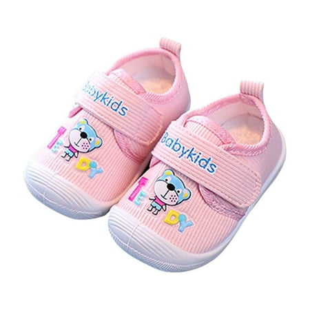 Avrntaa Baby Shoes - Boys Girls First Walking Shoes Infant Sneakers Newborn Loafers Flats Clearance Shoes for Kids Pink Shoes Size 4Toddler