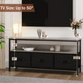 DSstyles 55 Inch Black TV Stand Dresser with Storage, Entertainment ...