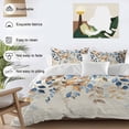 thumbnail image 3 of 3 Piece Orange Blue Botanical Duvet Cover Set Twin Size,Microfiber Comforter/Quilt Cover with Corner Ties and 2 Pillowcases,Weeping Fall Eucalyptus Leaves Rustic Soft Bedding with Zipper Closure, 3 of 8