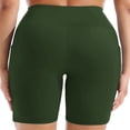 thumbnail image 5 of Plus Size Yoga Shorts with Pockets Womens 1X-5X Crossover High Waist Stretch Soft Workout Short Leggings (XL, Army Green), 5 of 8