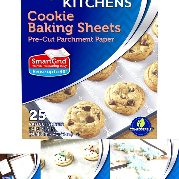 Reynolds Kitchens Cookie Baking Sheets, PreCut Parchment Paper, 25