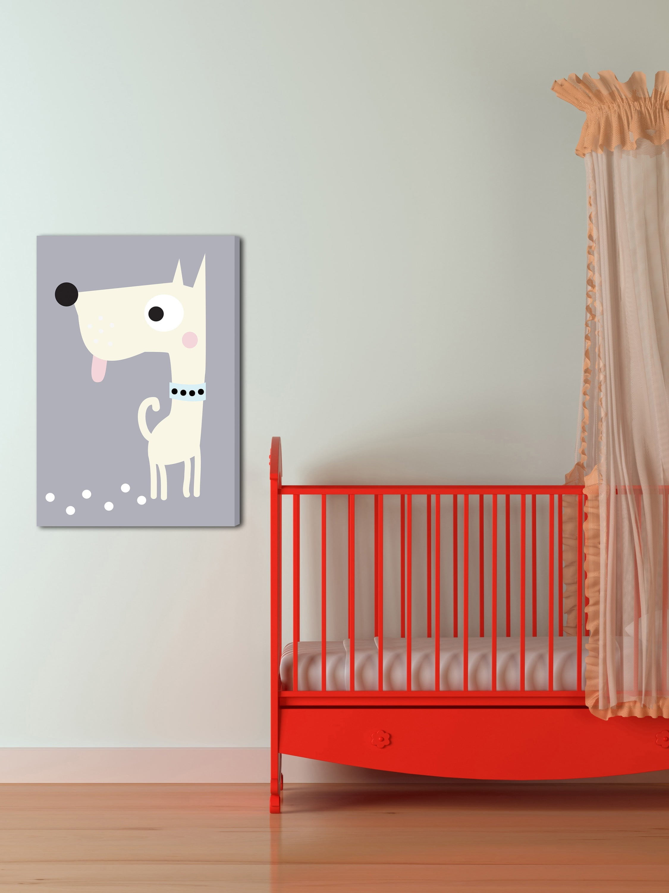 "Yellow Puppy" Painting Print on Wrapped Canvas