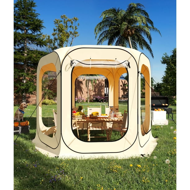 Yeshouse tienda de campaña plegable de 3x3 m, toldo portátil con mosquitera y bolsa de transporte, capacidad para 6-8 personas, ideal para patio, jardín, camping y actividades al aire libre