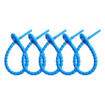 Huayishang Kitchen Clips Silicone Cable Tie Food Bag Packaging Drawstring Silicone Cable Management Tape 5Pcs Blue, Kitchen Essentials Clearance Sale Blue