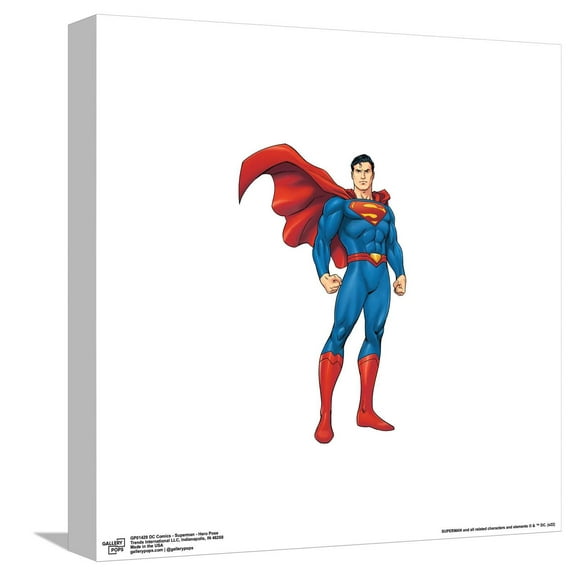 Gallery Pops DC Comics Superman - Hero Pose Canvas Wall Art, Unframed Version, 12" x 12"