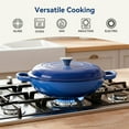 thumbnail image 5 of Daluvenix 3qt Enameled Cast Iron Braiser, Non Stick Enameled Cast Iron Skillet with Lid, Dutch Oven Skillet with lid  for Cooking & Stewing (Blue), 5 of 7