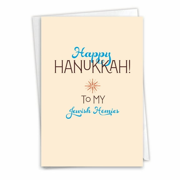 1 Funny Chanukah Card with Envelope - Jewish Homies C3419HKG