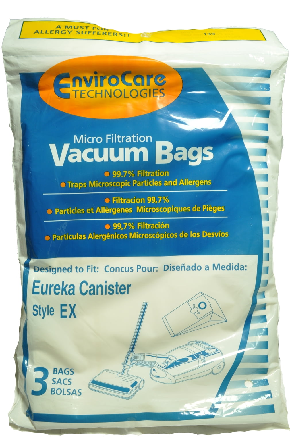 Eureka Style EX Canister Vacuum Cleaner Bags, EnviroCare Replacement