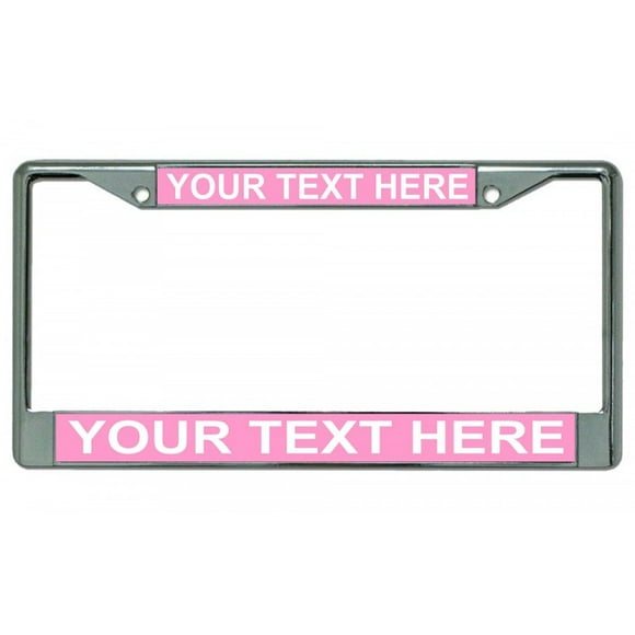 Custom Personalized Pink Background Chrome Frame