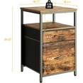 thumbnail image 2 of Mini Fridge Stand with 3 Storage, Mini Fridge Cabinet, Beverage Fridge Table, Heavy Duty 18.11" L* 18.11" W Tabletop, for Dorm, Apartment,Office, Bedroom Rustic Brown HB03BXN, 2 of 13
