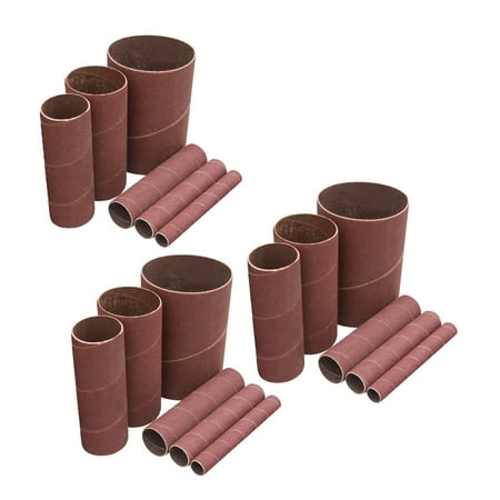 

POWERTEC 4.5 Inch Sanding Sleeves for Spindle Sander in 6 Sizes with Assorted Grits 80 120 240 | 18 PK Aluminum Oxide Sandpaper Sanding Sleeve Assortment (11240)