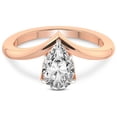 thumbnail image 4 of IGI Certified 1 Carat Pear Shape Lab Grown Diamond Engagement Ring | 14K Rose Gold | Janes Chevron Lab Diamond Ring | FG-VS1-VS2 Quality Friendly Diamonds, 4 of 6