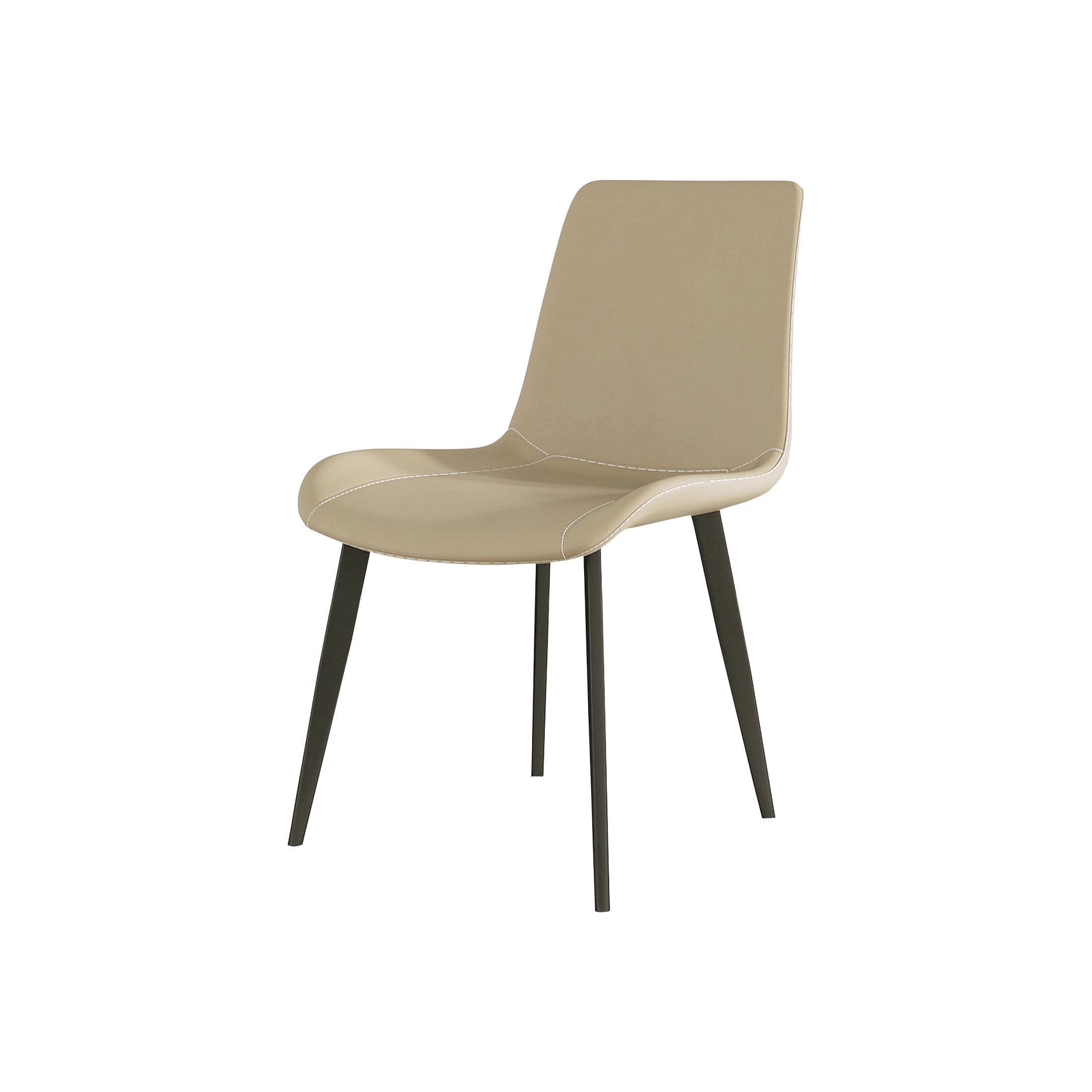 Noble House Modern PU Leather Upholstered Dining Chairs with Metal Legs, Armless Side Chairs, Camel, Set of 2