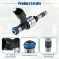 thumbnail image 3 of Car Fuel Injector Nozzle Replacement for Cadillac CTS 3.0L Black Silver Tone 6 Pcs, 3 of 6