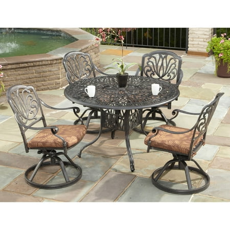 Charcoal Patio Post Mount Barbecue - Home Styles Floral Blossom 5-Piece Patio Dining Set, Charcoal